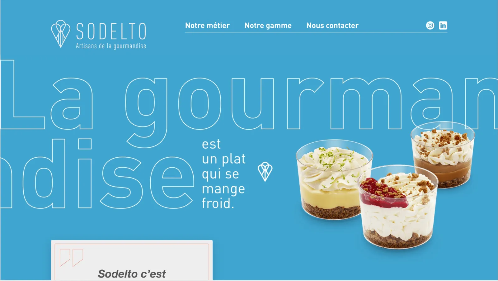 Sodelto - Site vitrine de produits gourmands.